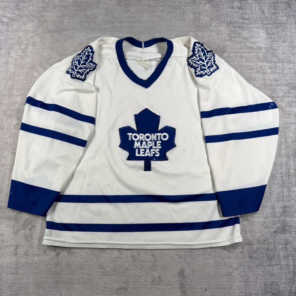 Toronto Maple Leafs Jersey Mens Large White Blank Vintage 90s Hockey CCM
